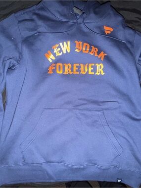 Fanatics Navy and Orange 'New York Forever' Crewneck Sweatshirt